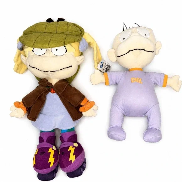 Rugrats Plush Lot Angelica Blockbuster Exclusive & Dil Nickelodeon Stuffed Toys