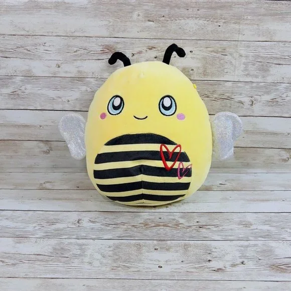 Squishmallow Kellytoy 10” Sunny The Yellow Bumble‎ Bee Hearts Plush Stuffed Toy