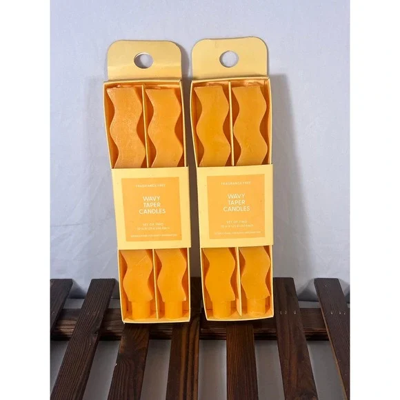 (2) pack —NEW Room‎ Essentials Wavy Taper Candles (4) total