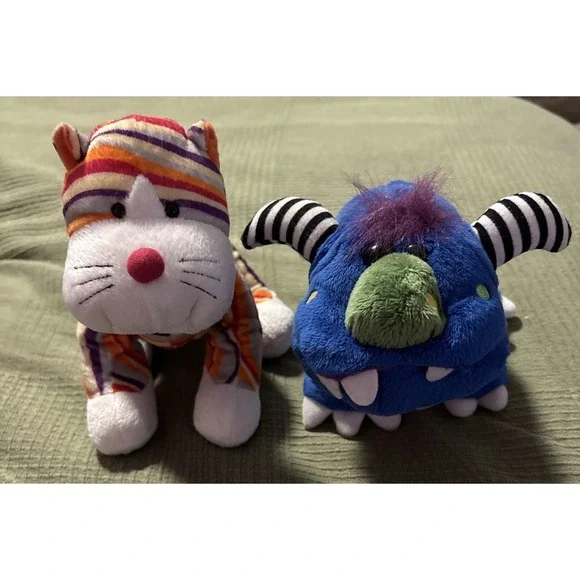 Webkinz Lot Of 2  Cheeky Cat And Midnight Monster Pre Owned  Plush Stuffed Anima