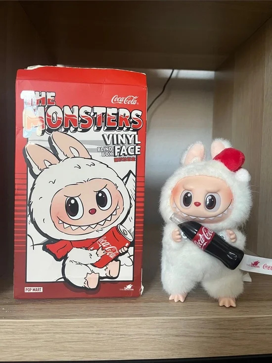 Coca Cola The Monsters Labubu with Red Hat and Bottle
