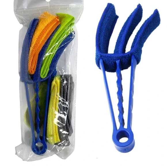 NEW Mini Blind Duster Cleaner Wand Three 3 Prong + Microfiber Sleeve Cleaning