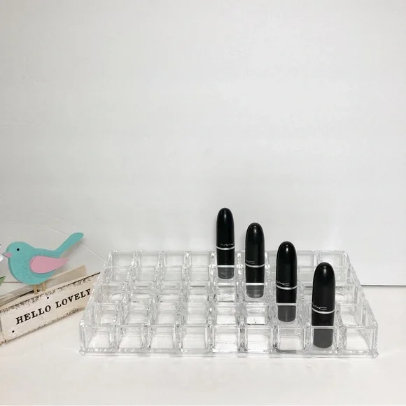 Bino Acrylic Lipstick Organizer Tiered Holds 36 Lipsticks Clear NEW