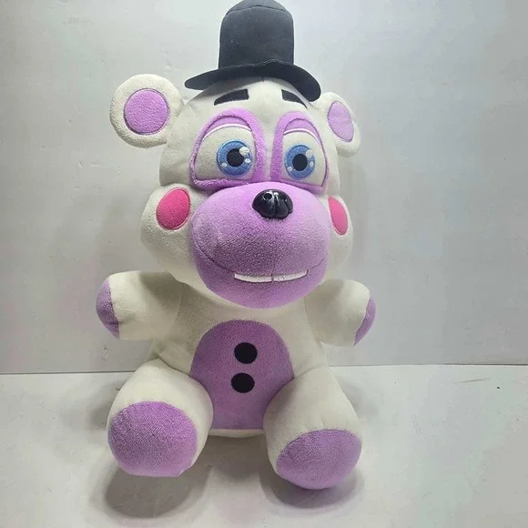 Funko Five Nights at Freddys Helpy Jumbo Plush 14 inch White Purple Bear Top Hat