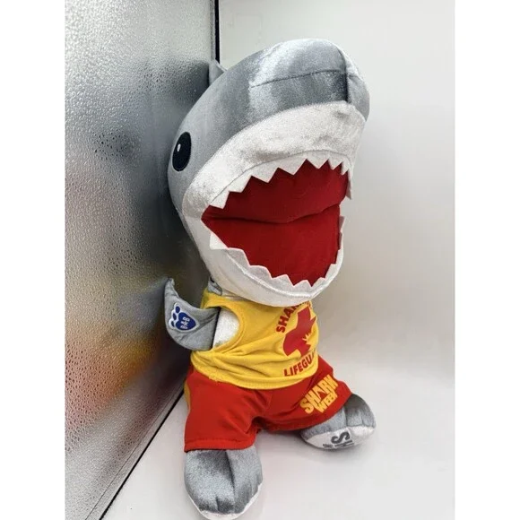 Build A Bear Shark Week 35th Anniversary Great White Shark Plush w Guard Clothes