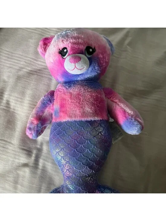 Build a Bear Magical Mer-Bear Mermaid Pink & Purple Plush 16” Stuffy