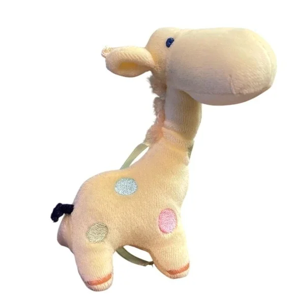 Carters Just One‎ Year Yellow Giraffe Plush Baby Lovey Crib Toy Mini 4.5