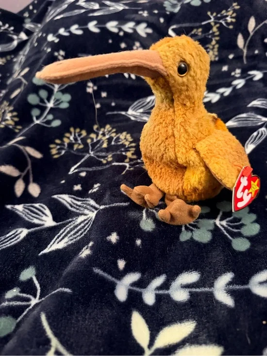 Vintage Retired Ty Plush Kiwi Bird - Orange and Brown