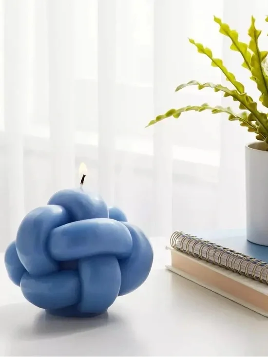 Blue Knot Decorative Candle