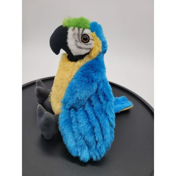 Wild Republic Parrot Macaw Plush Stuffed Animal Bird Blue Green Yellow 8
