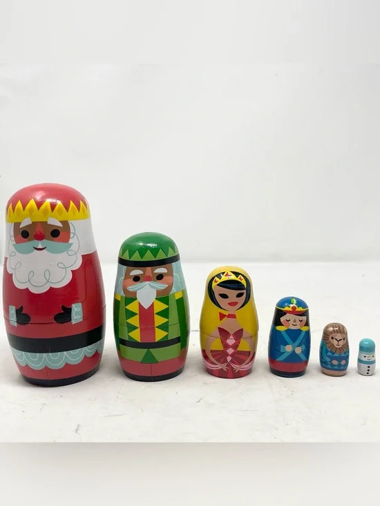 Target Christmas Nesting Doll Holiday 6 Piece Set Santa Nutcracker Snowman
