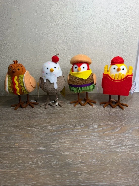 Target Bullseye Birds SET OF 4  Ice Cream & Hot Dog (2025) Fries & Burger (2026)
