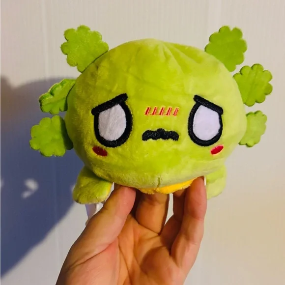 Reversible Green Cute Round Plush Character