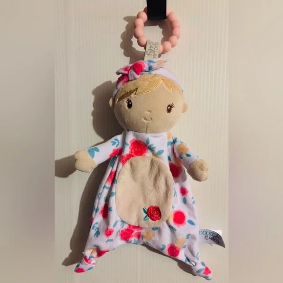 Floral Plush Doll with Teething Ring
