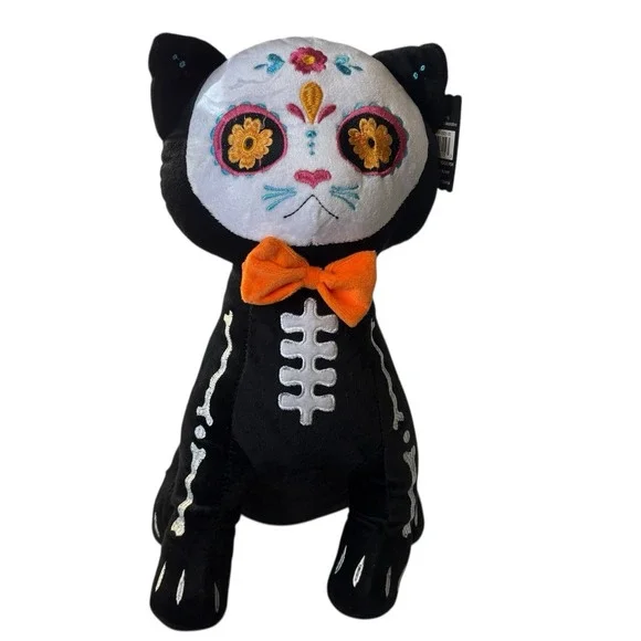Day of The Dead‎ Halloween Black Cat Plush Sugar Skull Animal NWT by Ashland 15