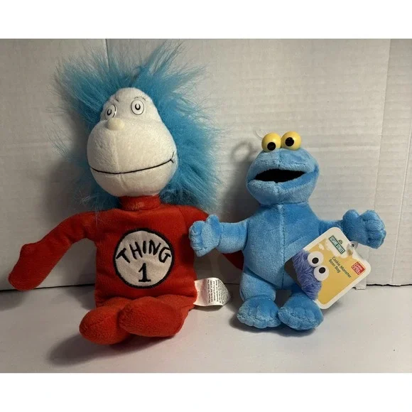 Kohls Dr Seuss Thing 1 With Free Cookie Monster Bean Bag By Sesame Street VG