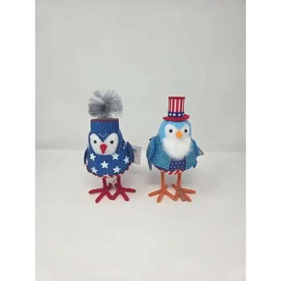 Sam & Sparky Patriotic Americana 4th of July Felt Birds