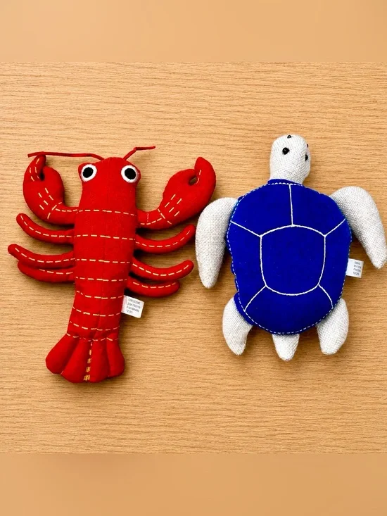 Target Bullseye Playground SET OF 2 Lobster & Sea Turtle Stuffed Decorations