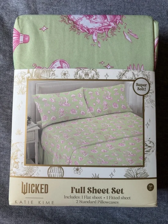 Target Wicked Katie Kime Full Sheet Set - Light Green with Pink Floral