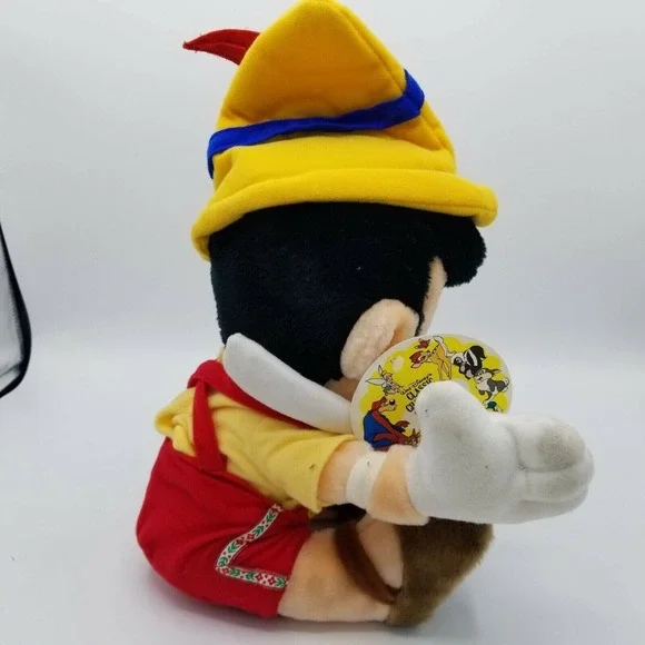 Vintage‎ Walt Disney Pinocchio Plush Stuffed Toy Doll, Sitting 13