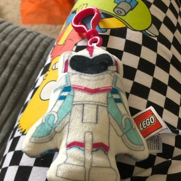 LEGO Kids Plush Astronaut Key Clip - White and Teal