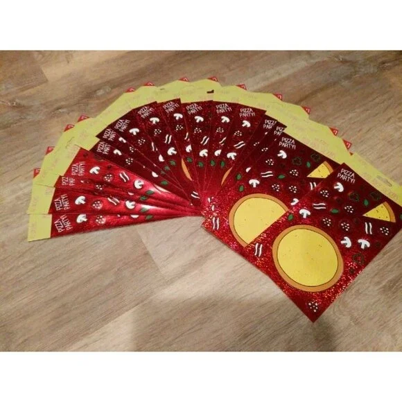 16 sticker‎ sheets for pizza party sticke