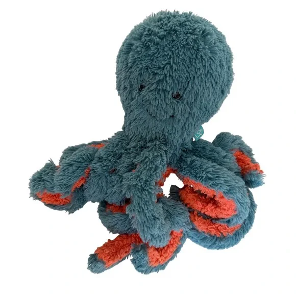 Manhattan Toy Company Teal Blue Coral Orange Octopus Plush Stuffed Animal 2020