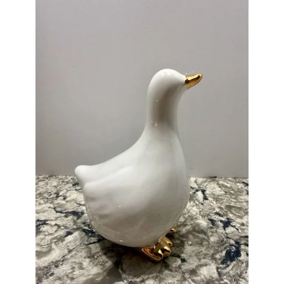 Bullseye Playground 2023 Ceramic Duck Goose Cottage Core Farmhouse Gold 8x6