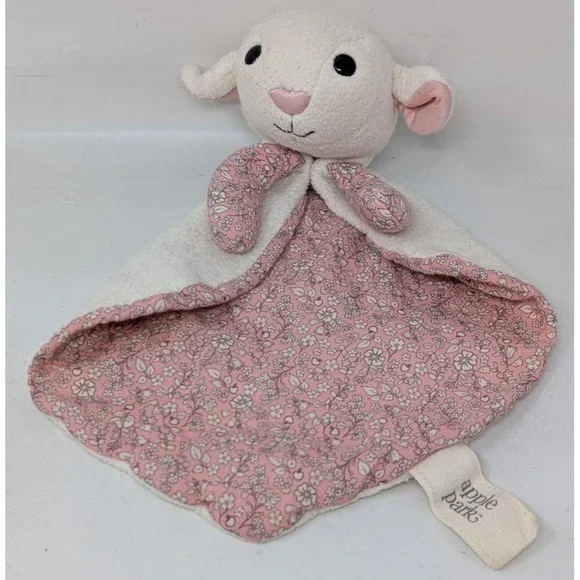 Apple Park Plush Lamb Sheep Lovey Security Blanket Organic 2014 Pink Floral