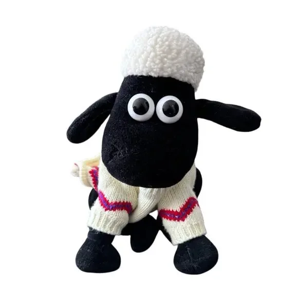 Vintage Shaun The Sheep Plush, Wallace and Gromit Plush 1989