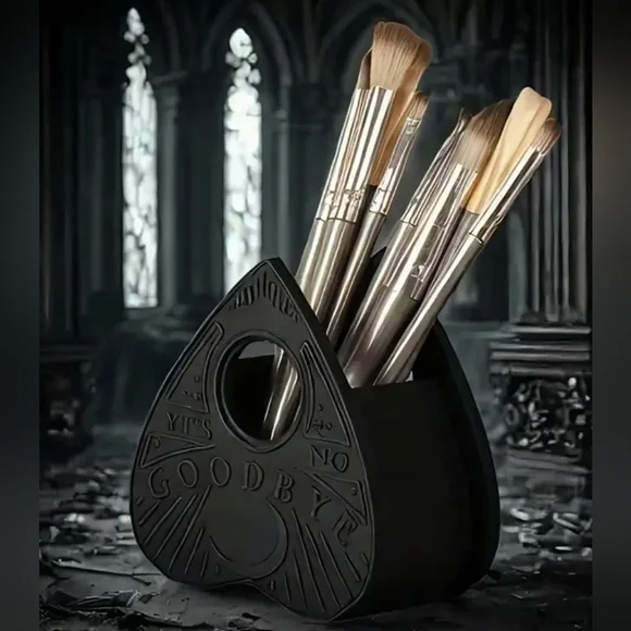 Black Ouija Planchette Makeup Brush Holder