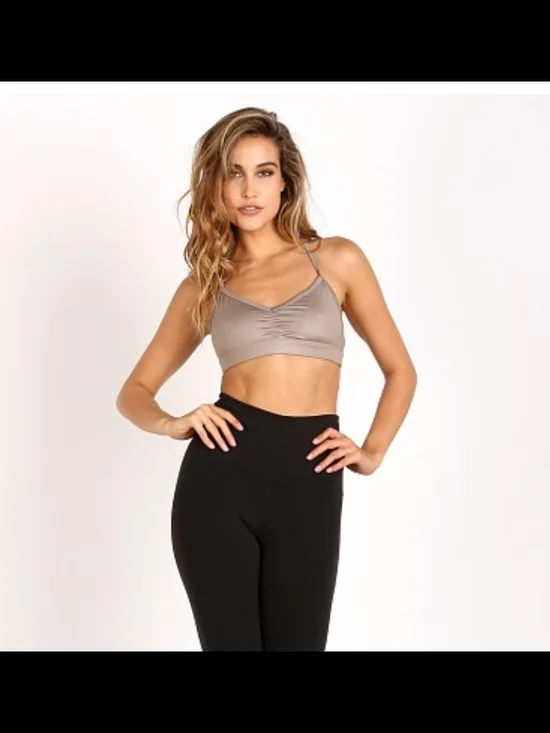 alo Sunny Strappy Bra Gravel Glossy