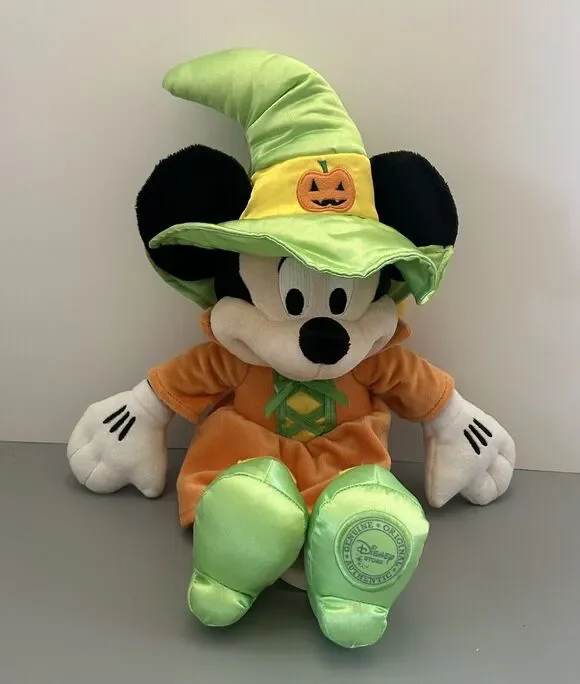Disney Store Minnie Mouse Witch Halloween Stuffed Plush Toy 16 Inch