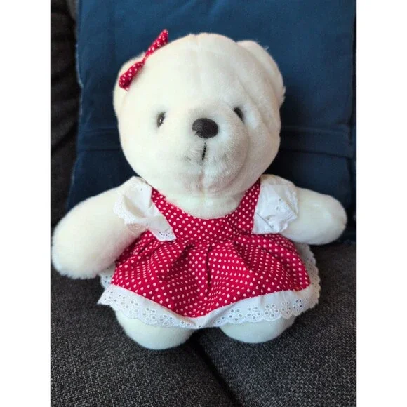 Rare Playful Pals Made Expressly for Mervyn's White Teddy Bear Plush Stuffed VTG