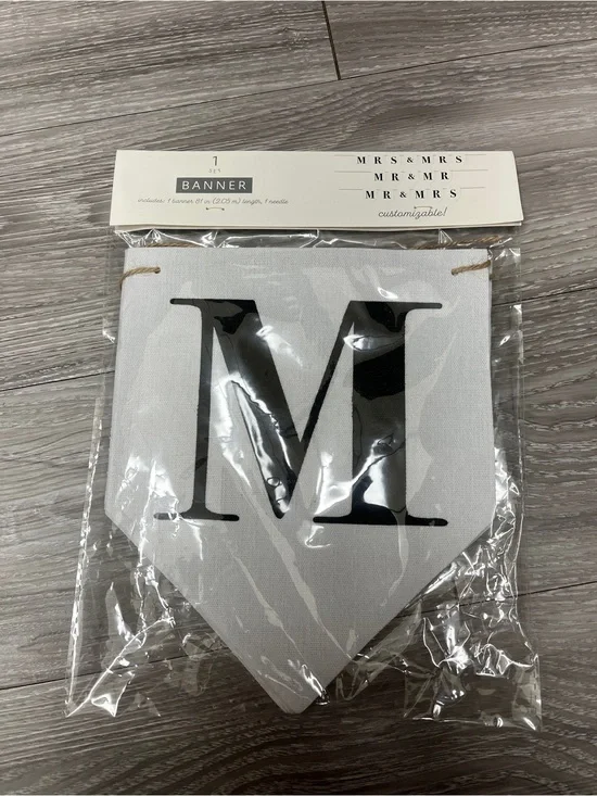 Customizable 'Mr & Mrs’ or Any Combination Banner Flag in White and Black