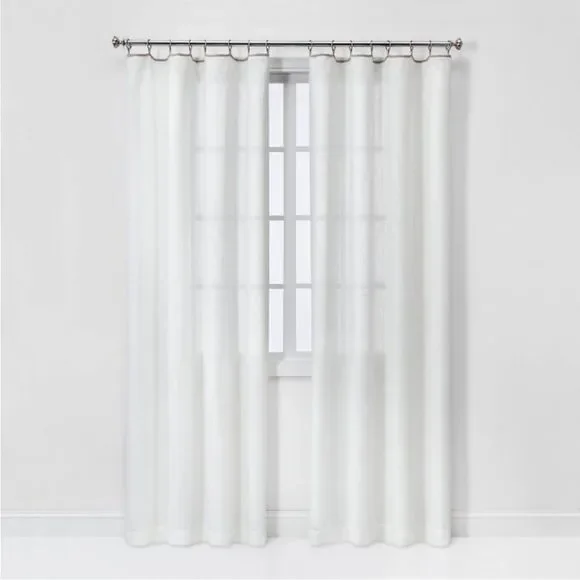 Target Threshold Edge Solid Sheer Window Curtain Panel Set NWOT