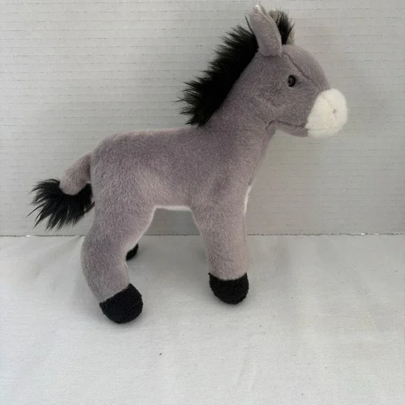 Douglas Cuddle‎ Toys Grey Donkey Plush Standing Stuffed Animal 4059 Grey 9 inch