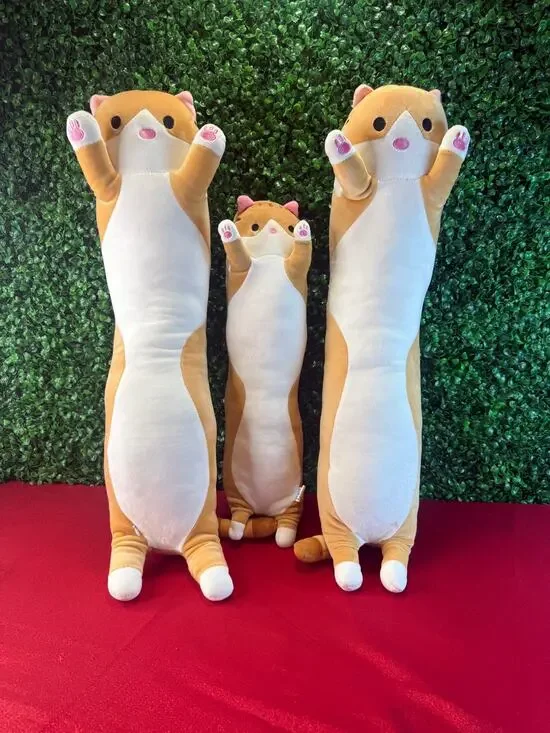 Lissipuppe Long Cat Plush Body Pillow Lot 3 Brown White Cartoon 25