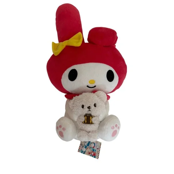 Sanrio My Melody Bon Voyage Plush FuRyu Red Hood Holding Teddy Bear NWT