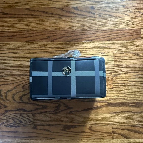 Joy Mangano Black and Gray Roll Up Toiletry Organizer