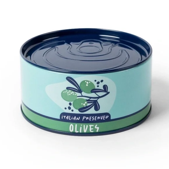 New! Target Bullseye Playground Whimsical Olives Tin Trinket Box, storage decor