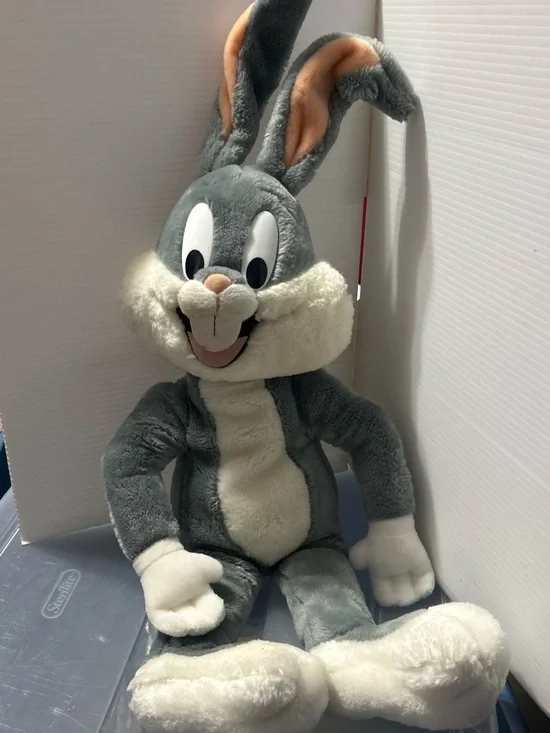 Warner Bros. Gray and White Plush Bugs Bunny Stuffed Animal