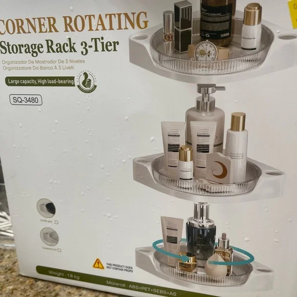 3-Tier Rotating Storage Rack - White