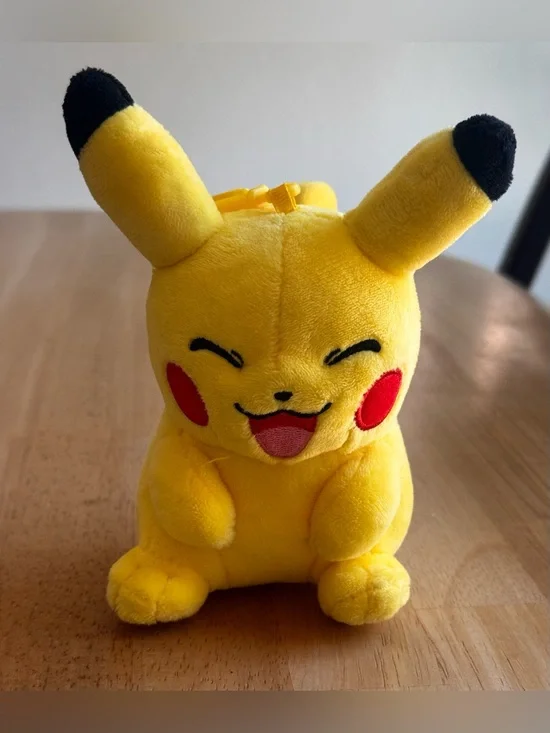 Pokemon Yellow Pikachu Plush Keychain with Red Cheeks& Black Ear Tips from 1997