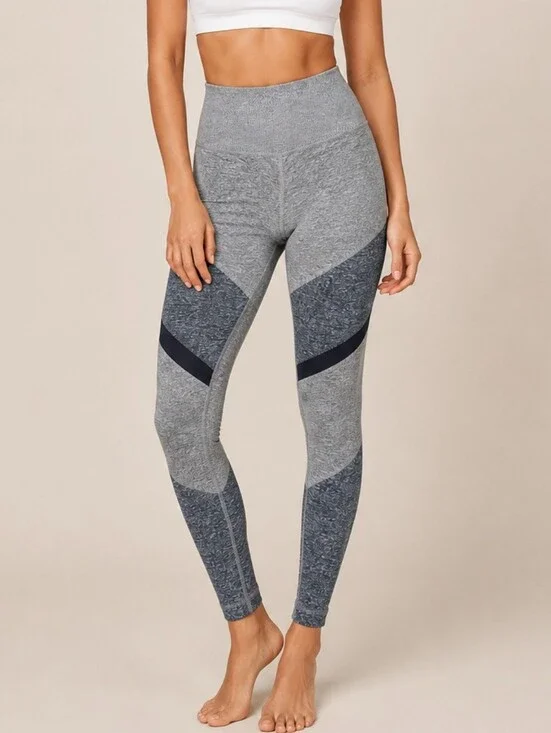 ALO Yoga Alosoft Sheila High-Waist Colorblock Leggings Grey XS Yoga Athleisure