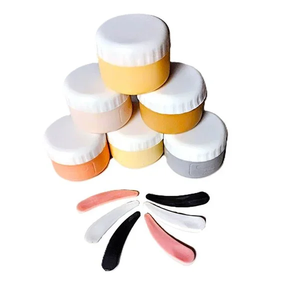 Set 6 Silicone Cosmetic Travel Containers, Paddles ~ 1.7 Fl Oz ~ TSA Appr. ~ NEW