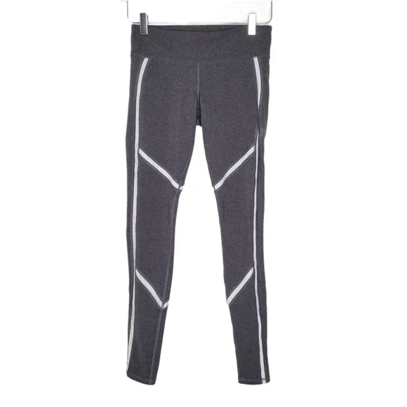 ALO Yoga Continuity Leggings XS-S Gray White Stripes Contour Active