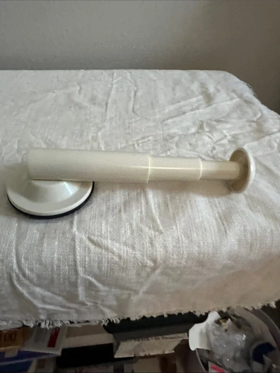 Set of 2 Cream colored adhesive extendable hangers for laundry room NWT