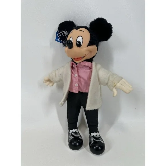 Mickey Mouse Sock Hop Hard Plastic Plush 11