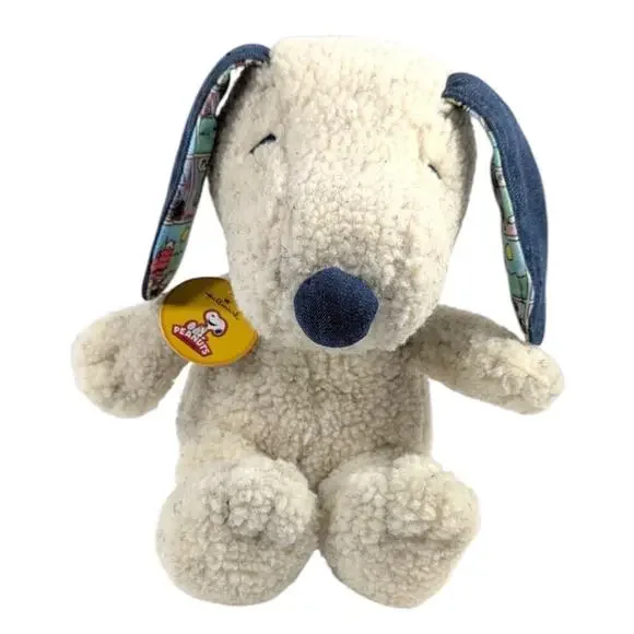 Hallmark Peanuts SNOOPY Plush Denim & Comic Strip EARS RARE NWT